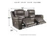 Erlangen Midnight Power Reclining Loveseat with Console - Lara Furniture