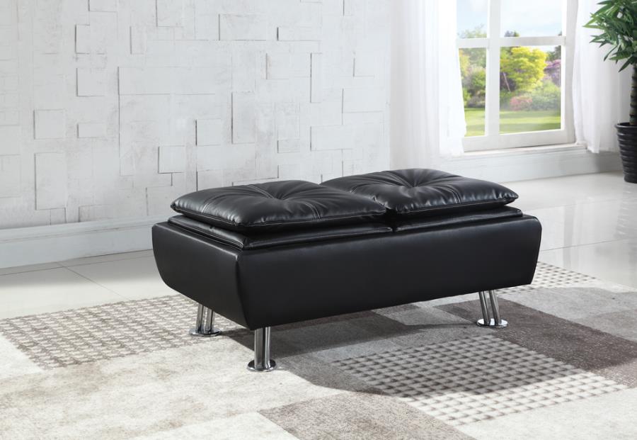 Dilleston Storage Ottoman with Removable Trays Black