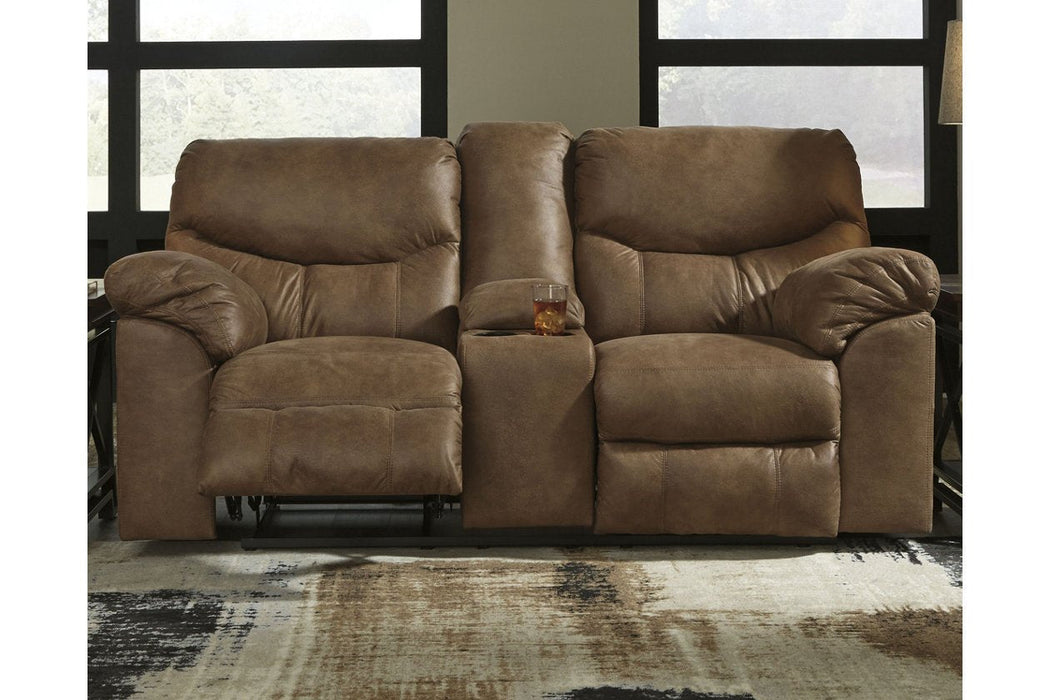 Boxberg Bark Power Reclining Loveseat with Console - Lara Furniture