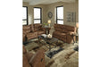 Boxberg Bark Reclining Loveseat with Console - Lara Furniture