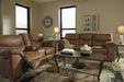 Boxberg Bark Reclining Loveseat with Console - Lara Furniture