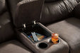 Boxberg Teak Power Reclining Loveseat with Console - Lara Furniture