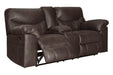 Boxberg Teak Reclining Loveseat with Console - Lara Furniture