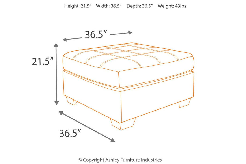 Pitkin Slate Oversized Ottoman - Lara Furniture