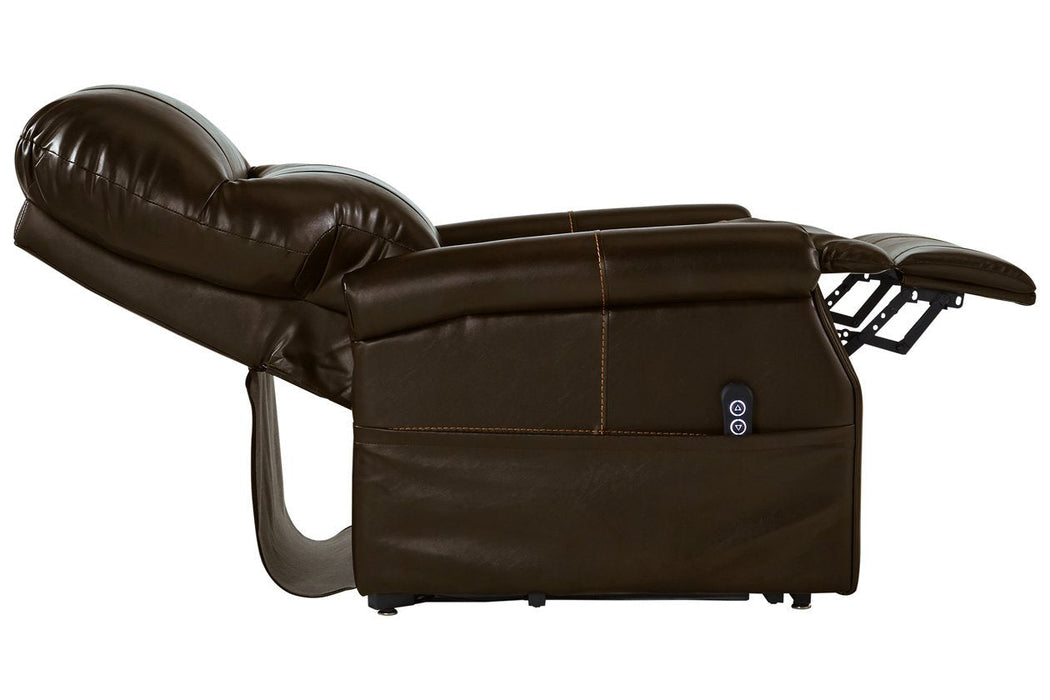 Markridge Chocolate Power Lift Recliner - Lara Furniture