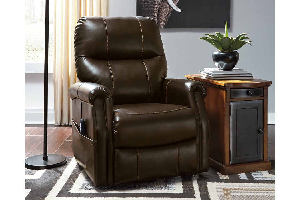 Markridge Chocolate Power Lift Recliner - Lara Furniture