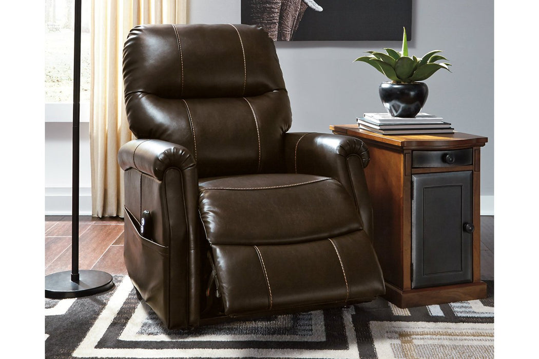 Markridge Chocolate Power Lift Recliner - Lara Furniture