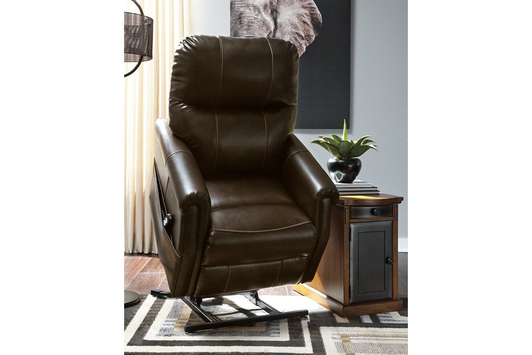 Markridge Chocolate Power Lift Recliner - Lara Furniture