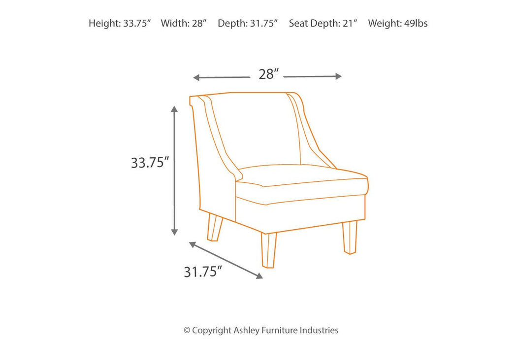 Clarinda Cream Accent Chair - Lara Furniture