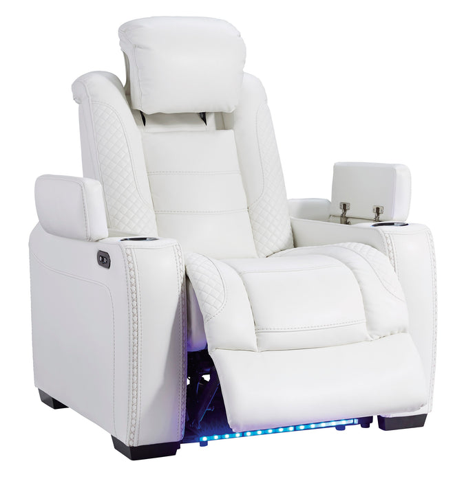 Party Time Power White Recliner