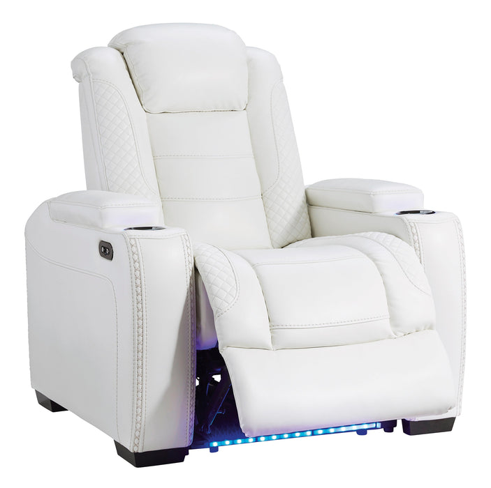 Party Time Power White Recliner
