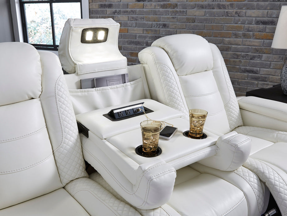 [EXCLUSIVE] Party Time Power Reclining White Set