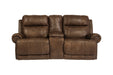 Austere Brown Reclining Loveseat with Console - Lara Furniture