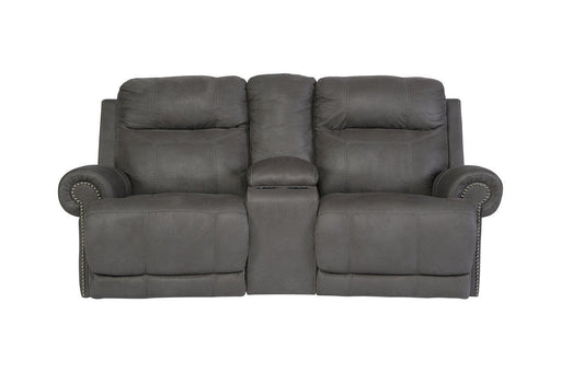 Austere Gray Reclining Loveseat with Console - Lara Furniture