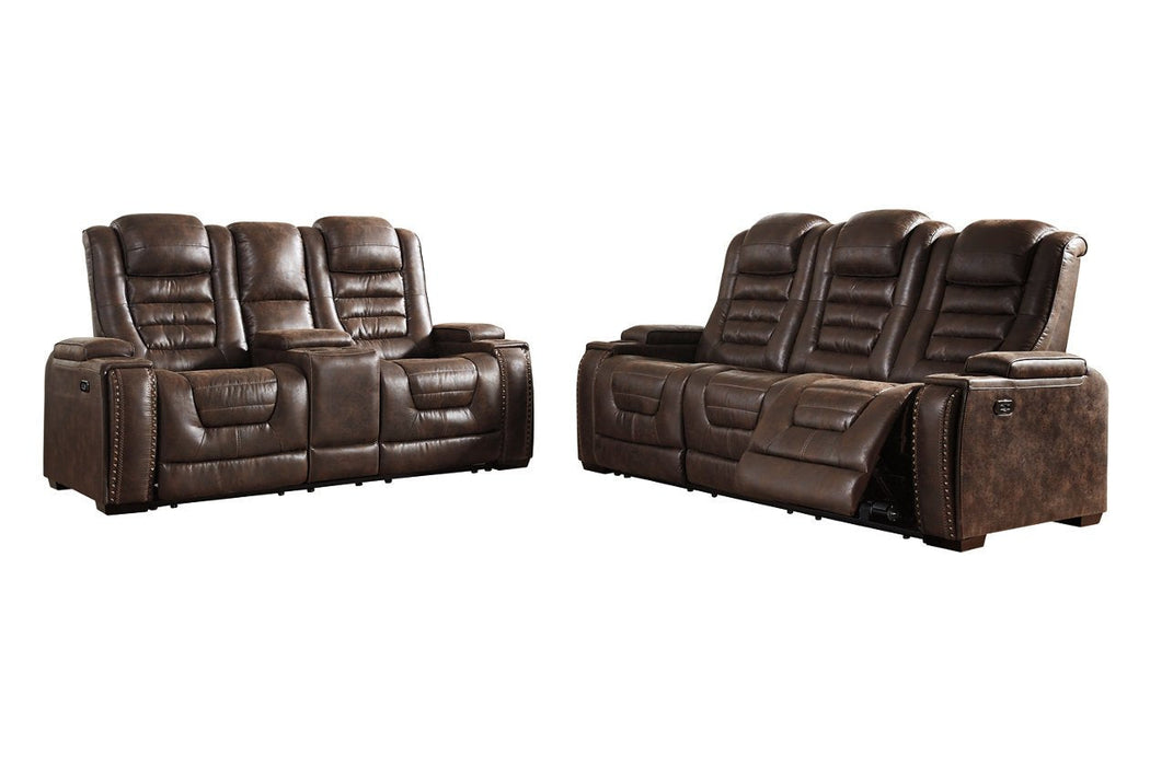 Game Zone Bark Power Reclining Loveseat with Console - Lara Furniture