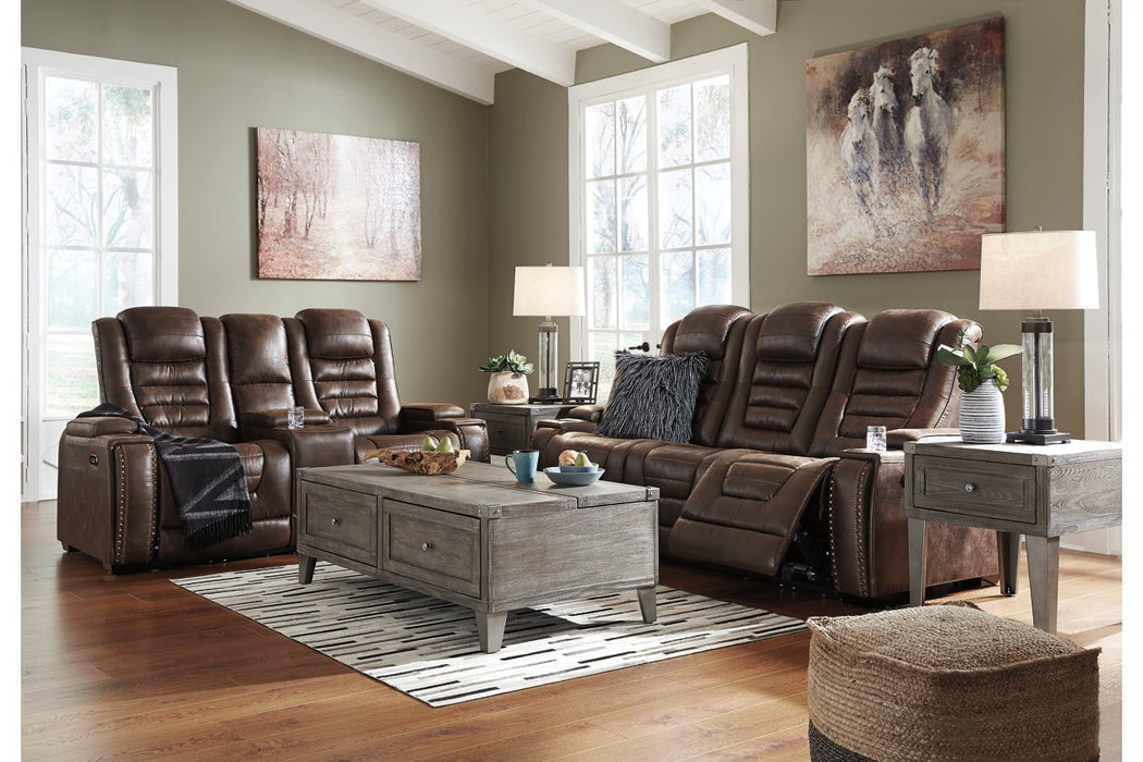 Game Zone Bark Power Reclining Loveseat with Console - Lara Furniture