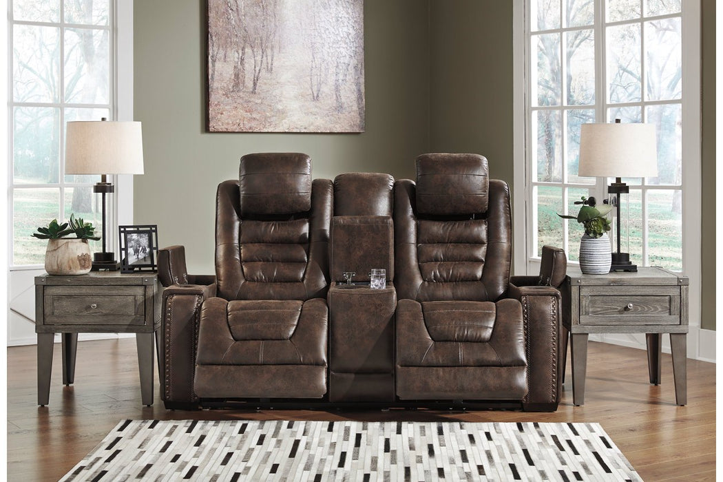 Game Zone Bark Power Reclining Loveseat with Console - Lara Furniture