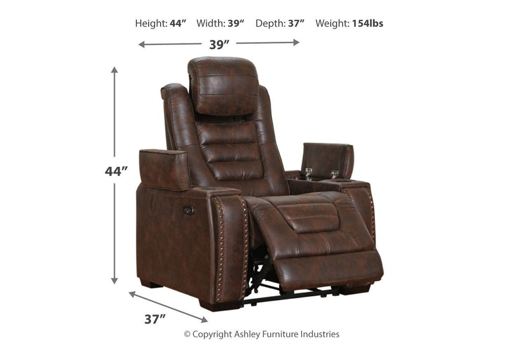 Game Zone Bark Power Recliner - Lara Furniture