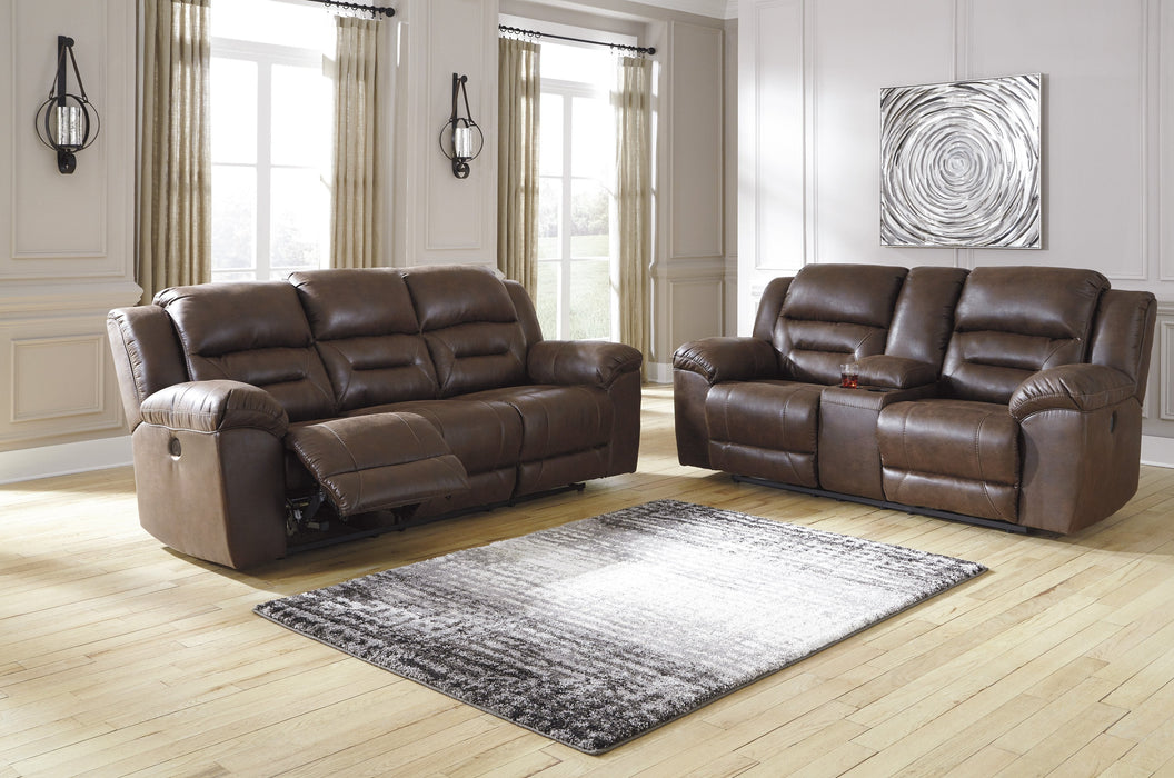 Stoneland Chocolate Power Reclining Living Room Set - Lara Furniture