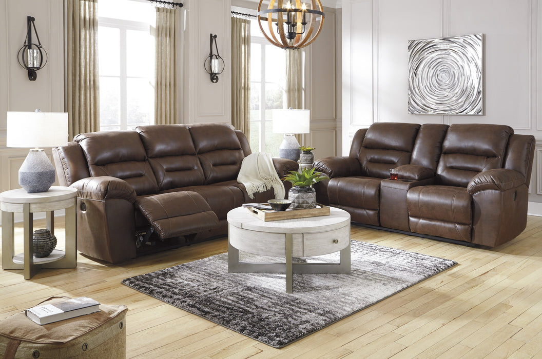 Stoneland Chocolate Power Reclining Living Room Set - Lara Furniture