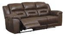 Stoneland Chocolate Power Reclining Sofa - Lara Furniture