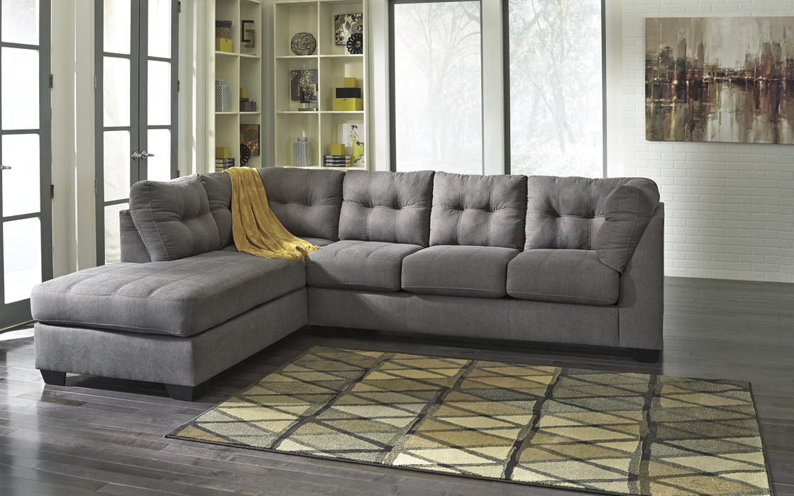 Maier Charcoal LAF Full Sleeper Sectional - Lara Furniture