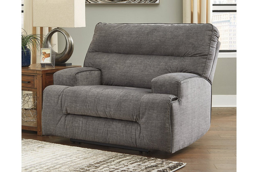 Coombs Charcoal Oversized Recliner - Lara Furniture