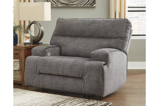 Coombs Charcoal Oversized Power Recliner - Lara Furniture