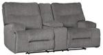 Coombs Charcoal Reclining Loveseat with Console - Lara Furniture