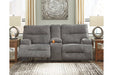 Coombs Charcoal Power Reclining Loveseat with Console - Lara Furniture