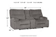 Coombs Charcoal Reclining Loveseat with Console - Lara Furniture