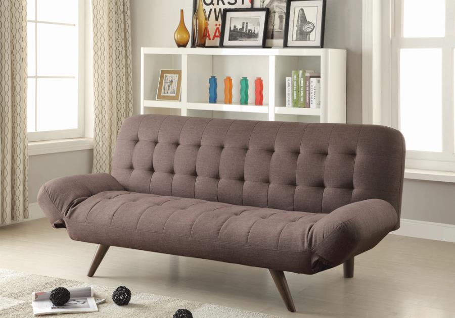 Janet Tufted Sofa Bed with Adjustable Armrest Milk Grey