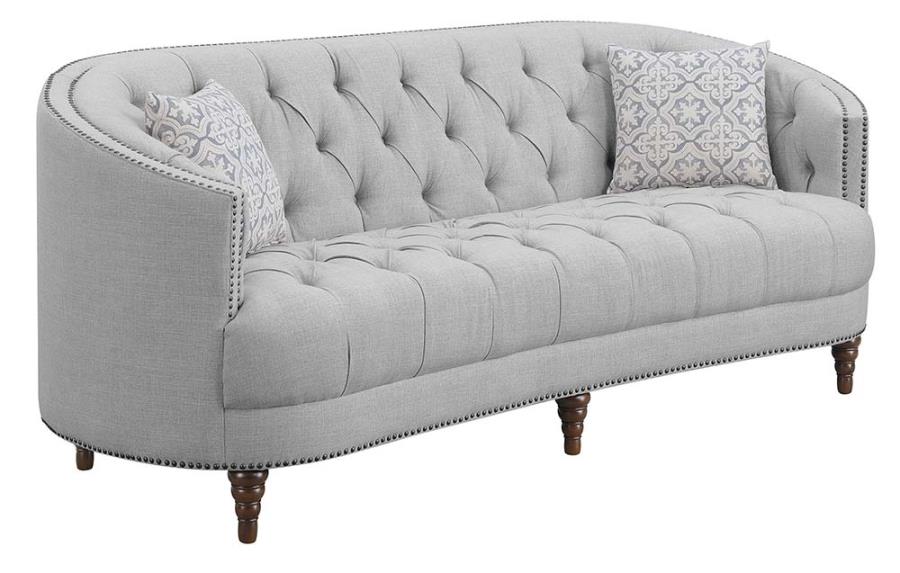 Avonlea Upholstered Tufted Living Room Set Grey