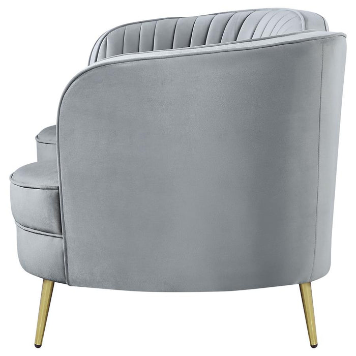 Sophia Upholstered Chair Grey and Gold