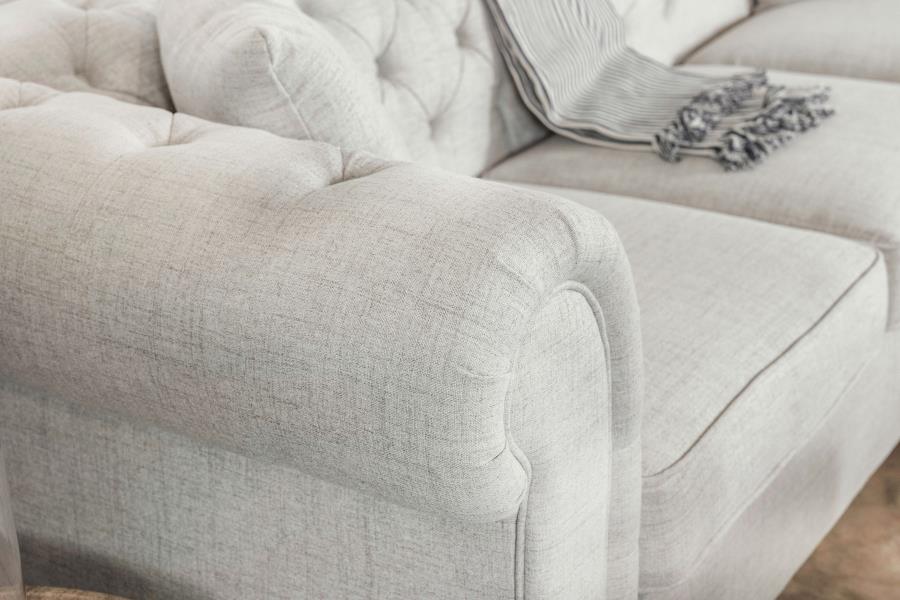 Cecilia Upholstered Tufted Sectional Oatmeal