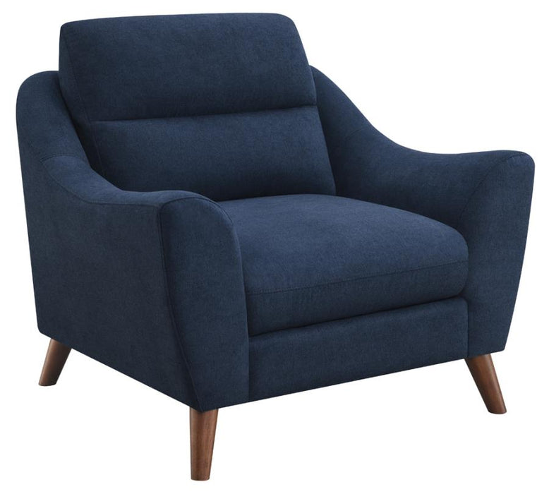 Gano Sloped Arm Upholstered Chair Navy Blue