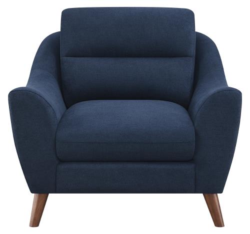 Gano Sloped Arm Living Room Set Navy Blue Living Room Set