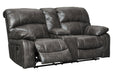 Dunwell Steel Power Reclining Loveseat with Console - Lara Furniture