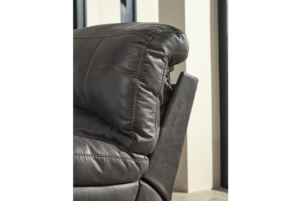 Dunwell Steel Power Reclining Loveseat with Console - Lara Furniture