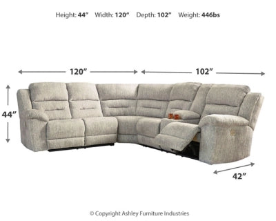 Family Den 3-Piece RAF  Power Reclining Sectional