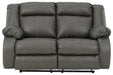 Denoron Gray Power Reclining Loveseat - Lara Furniture