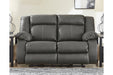 Denoron Gray Power Reclining Loveseat - Lara Furniture