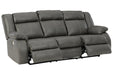 Denoron Gray Power Reclining Sofa - Lara Furniture