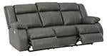 Denoron Gray Power Reclining Sofa - Lara Furniture