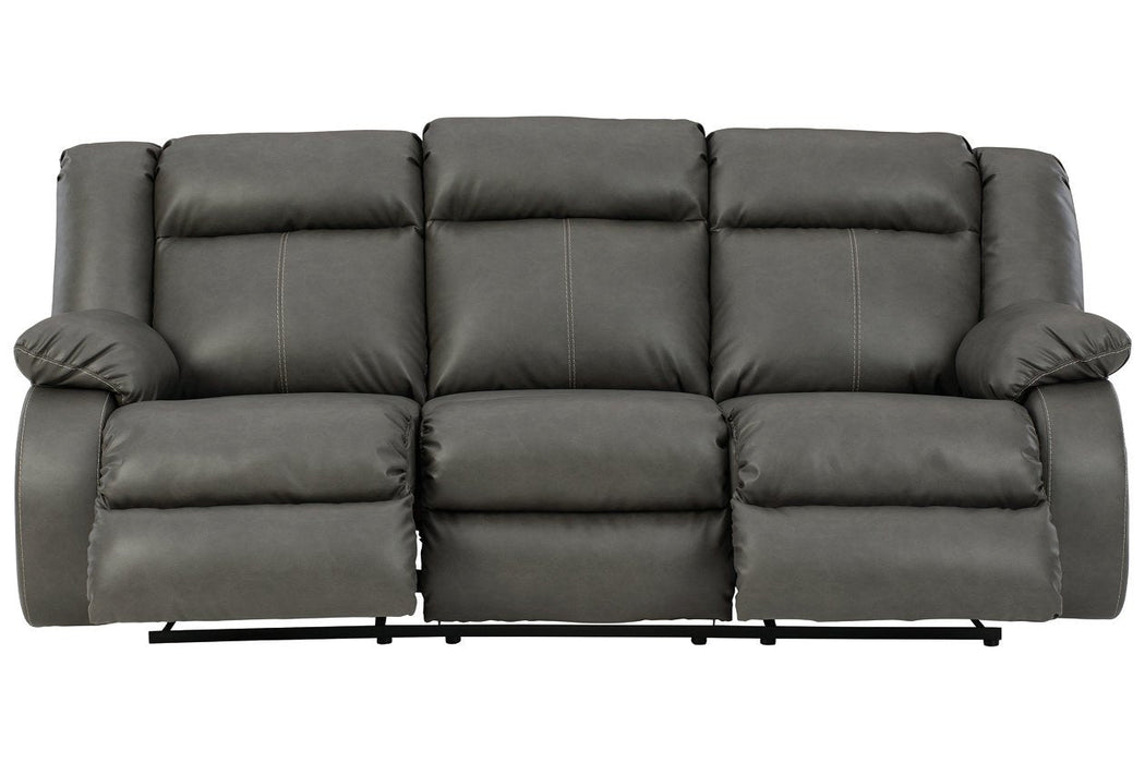 Denoron Gray Power Reclining Sofa - Lara Furniture