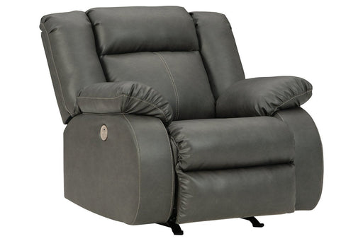 Denoron Gray Power Recliner - Lara Furniture