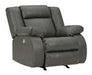 Denoron Gray Power Recliner - Lara Furniture