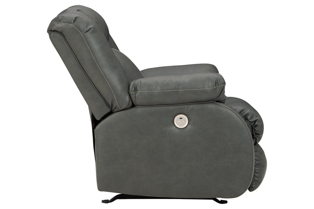 Denoron Gray Power Recliner - Lara Furniture