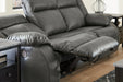 Denoron Gray Power Reclining Sofa - Lara Furniture