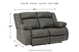 Denoron Gray Power Reclining Loveseat - Lara Furniture